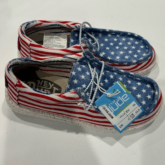 HEY DUDE‎ WALLY YOUTH PATRIOTIC GIRL'S SHOES SIZE Y3-L4 - Picture 6 of 10